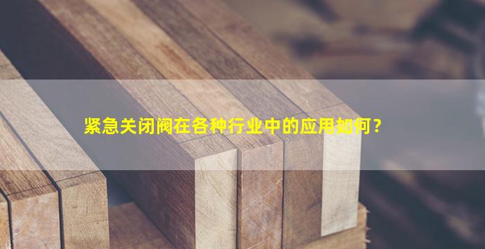 紧急关闭阀在各种行业中的应用如何？